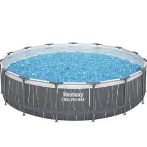 Bestway Steel Pro MAX 15' x 42" Round Above Ground Pool Set with LED Light