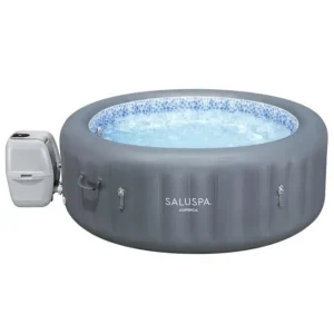 SaluSpa Corsica Energy-Saving Smart AirJet Inflatable Hot Tub 4-6 person, Light Gray